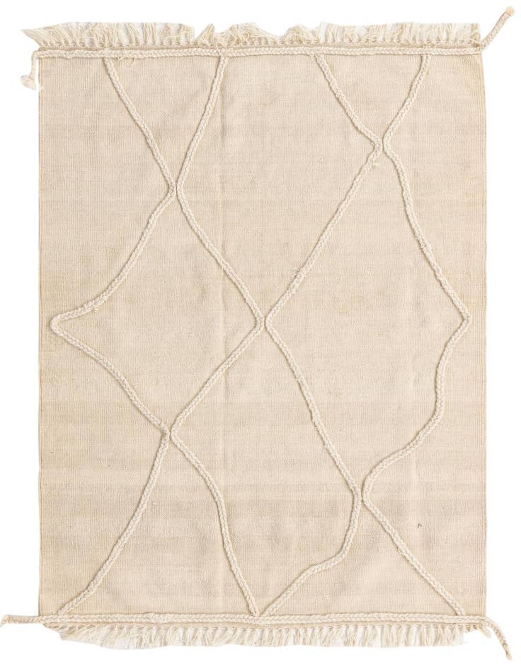Detail image of 3' 6 x 4' 10 Hand Knotted Moroccan Wool Rug