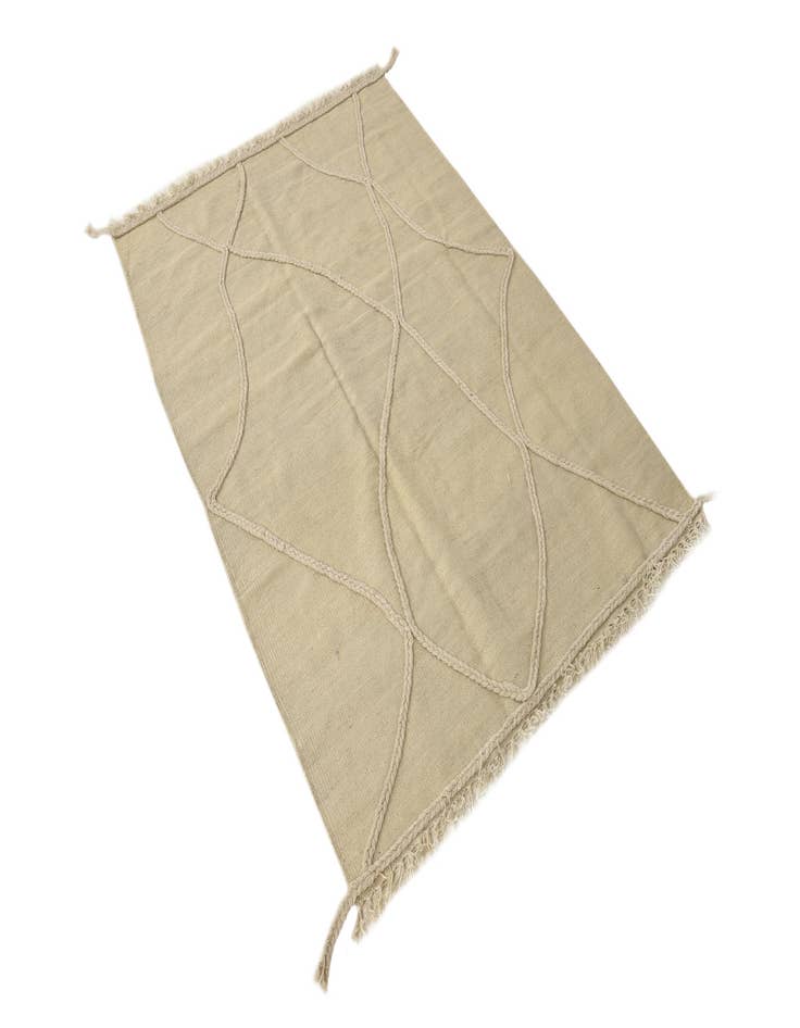 Detail image of 3' 4 x 4' 11  Hand Knotted Moroccan Wool Rug