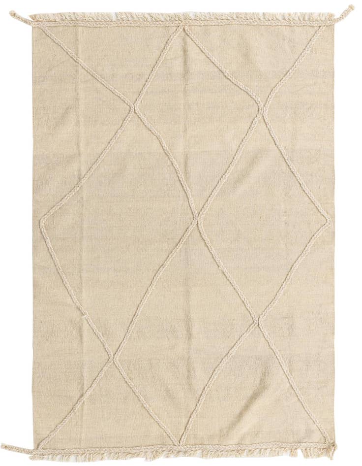 Detail image of 4' 1 x 5' 11 Hand Knotted Moroccan Wool Rug
