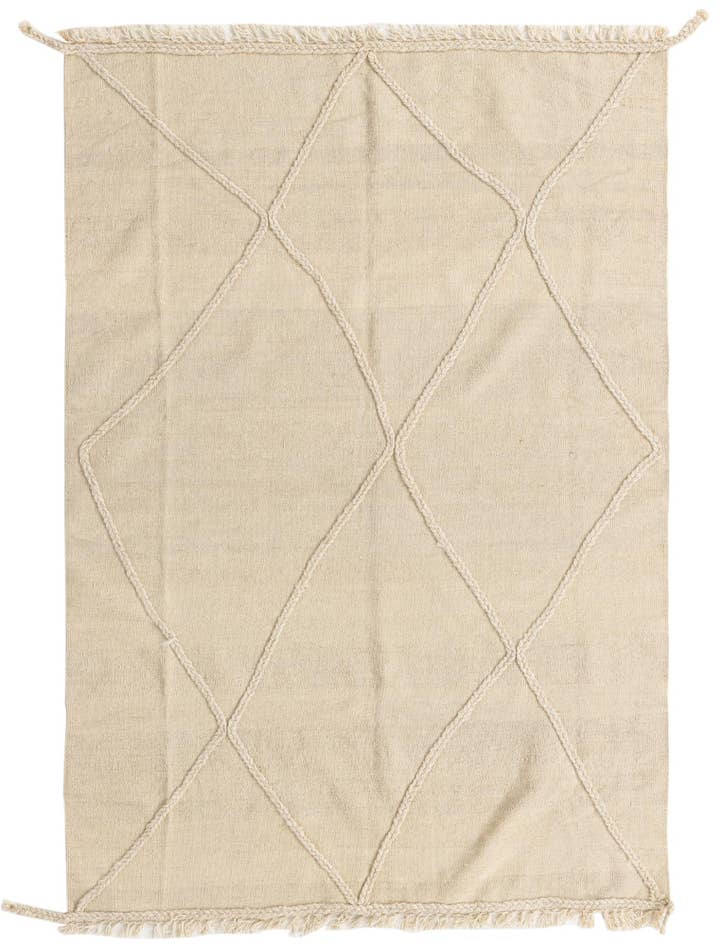 Detail image of 4' 1 x 5' 11 Hand Knotted Moroccan Wool Rug
