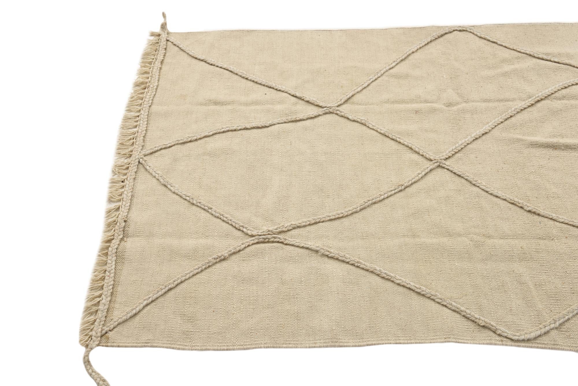 3' 4 x 5' 2 Hand Knotted Moroccan Wool Rug