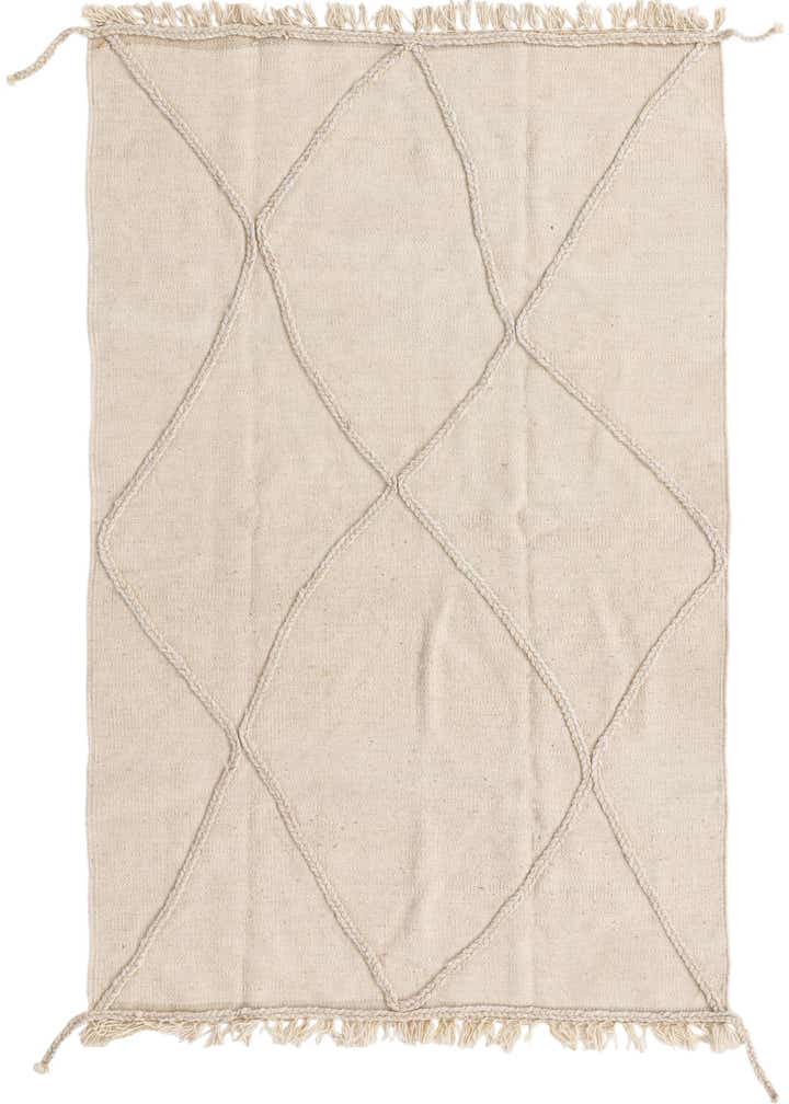 3' 4 x 5' 2 Hand Knotted Moroccan Wool Rug