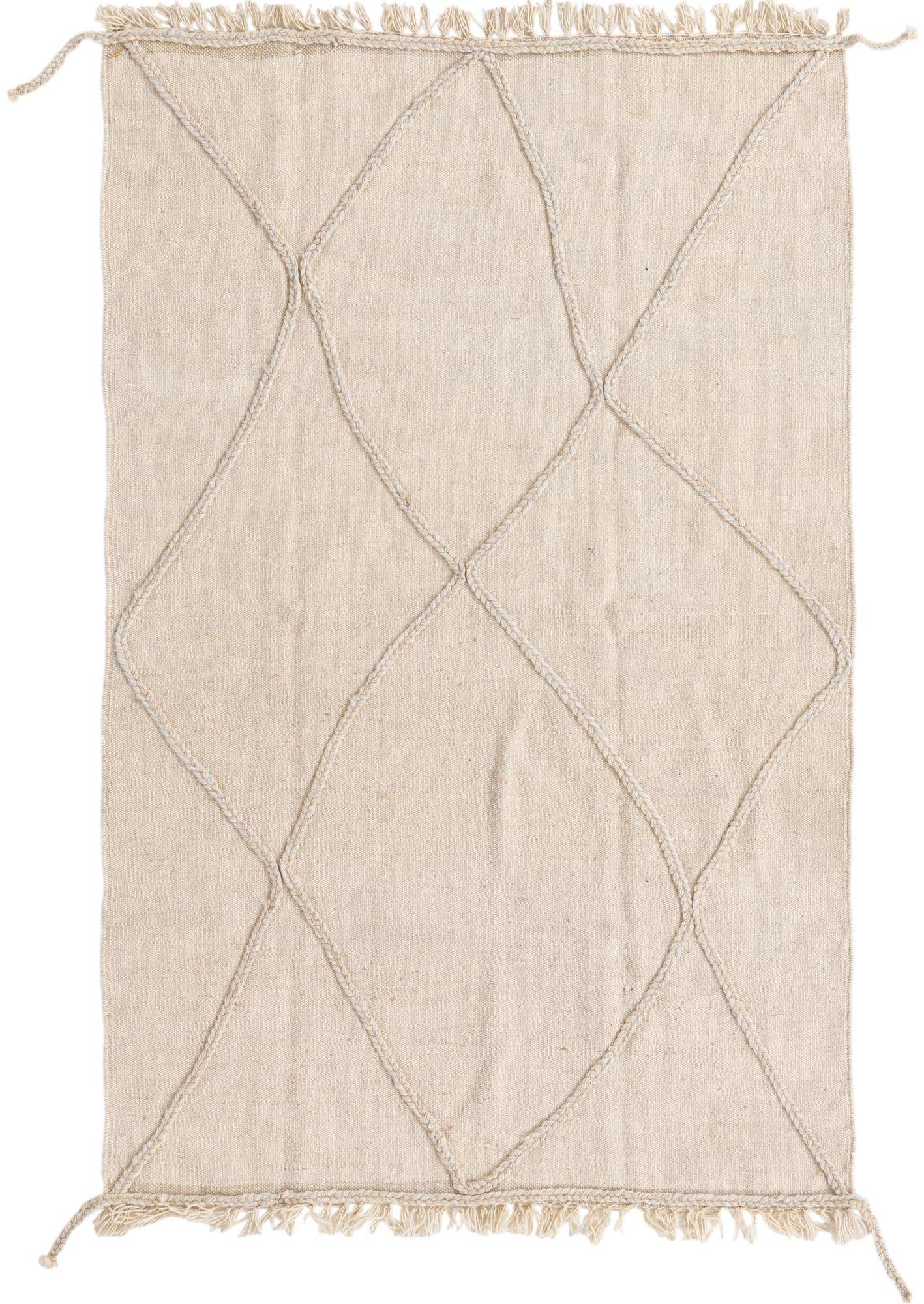 3' 4 x 5' 2 Hand Knotted Moroccan Wool Rug