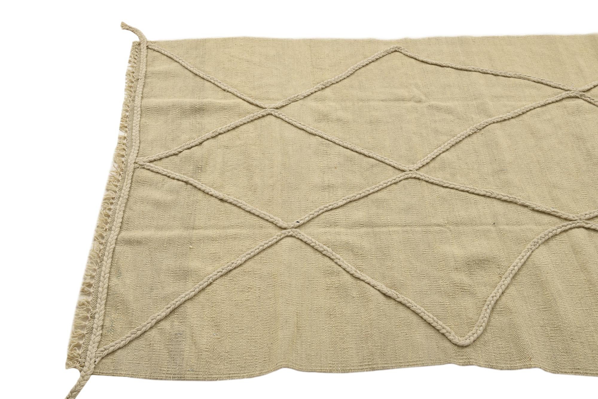 3' 5 x 5' Hand Knotted Moroccan Wool Rug