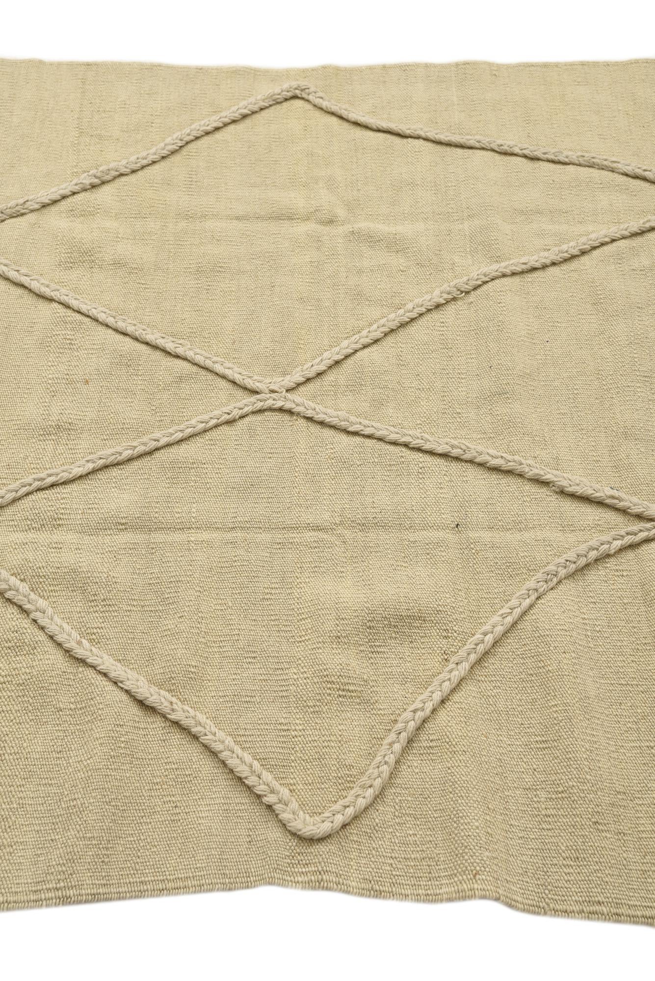 3' 5 x 5' Hand Knotted Moroccan Wool Rug