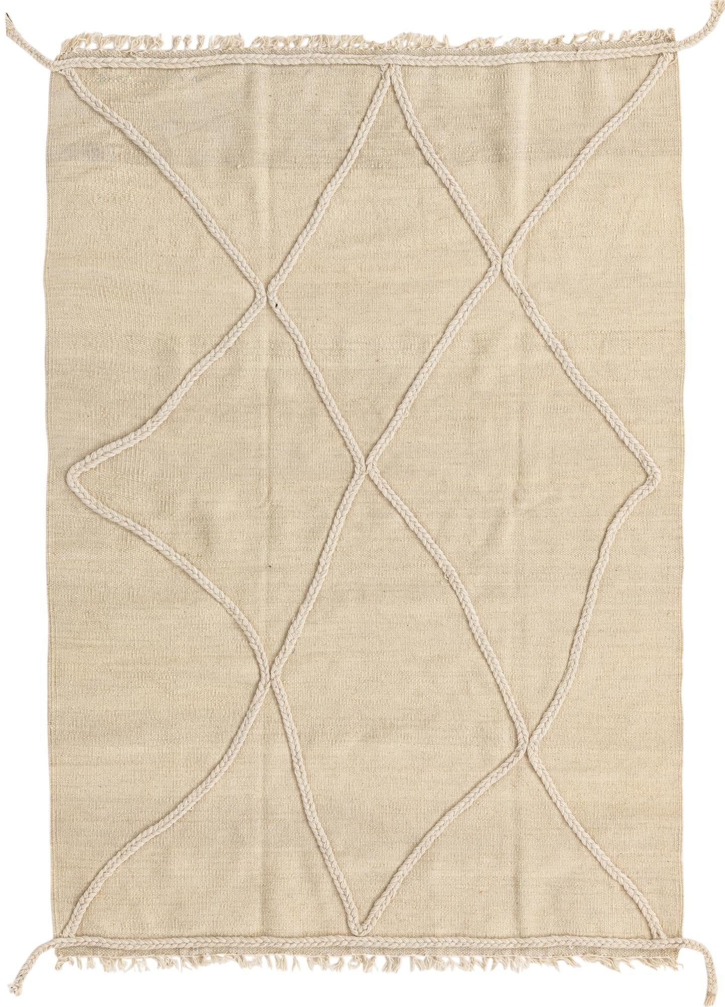 3' 5 x 5' Hand Knotted Moroccan Wool Rug