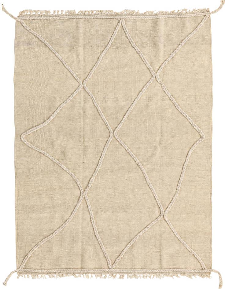 Detail image of 3' 5 x 5' Hand Knotted Moroccan Wool Rug