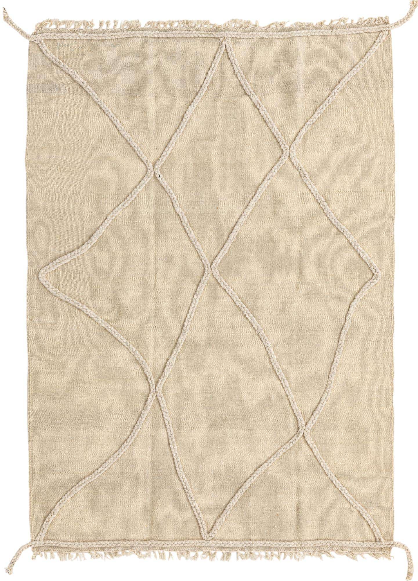 3' 5 x 5' Hand Knotted Moroccan Wool Rug