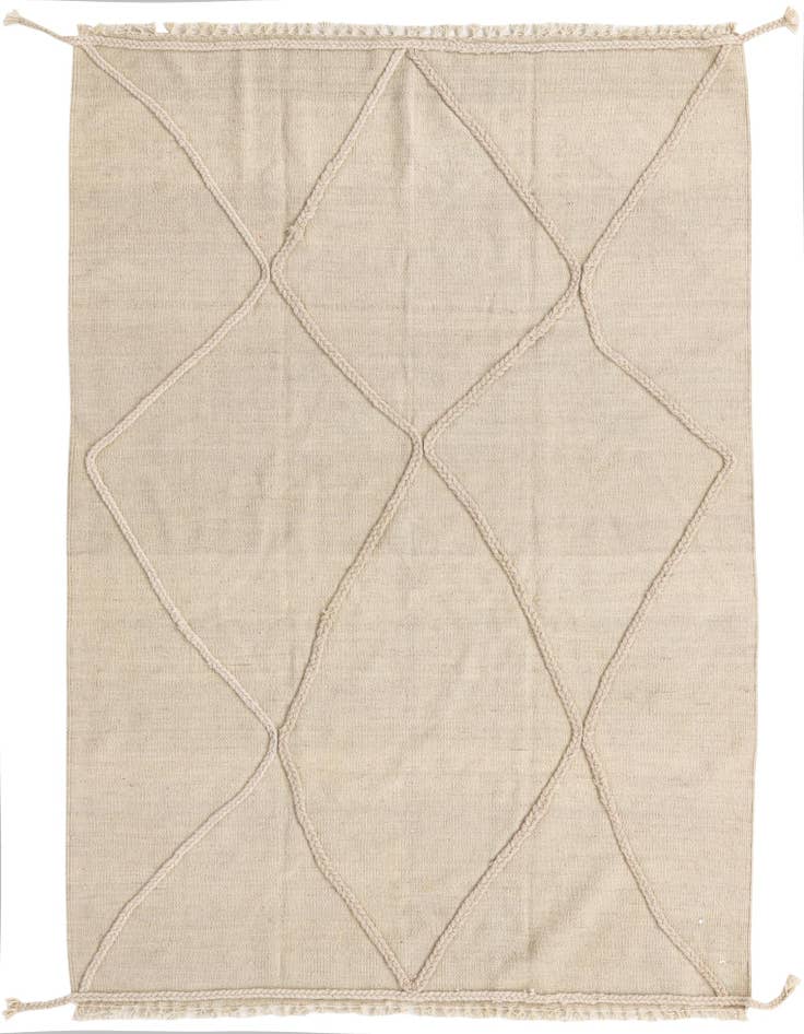 Detail image of 4' 3 x 6' 3 Hand Knotted Moroccan Wool Rug