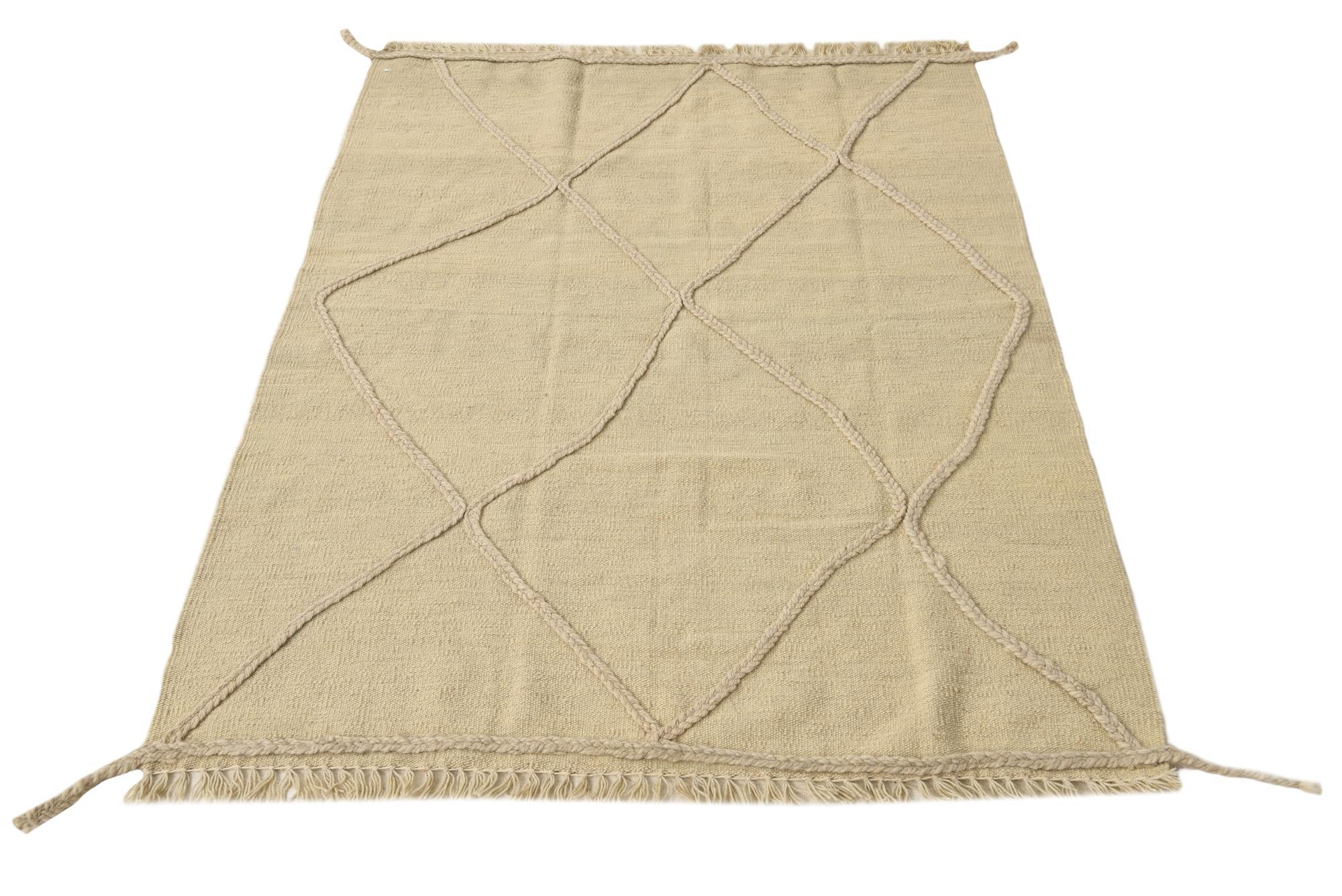 3' 5 x 4' 9 Hand Knotted Moroccan Wool Rug