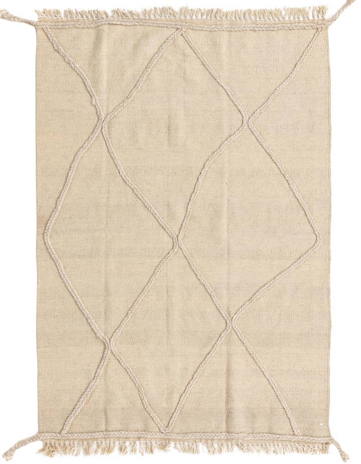 Detail image of 3' 5 x 4' 9 Hand Knotted Moroccan Wool Rug