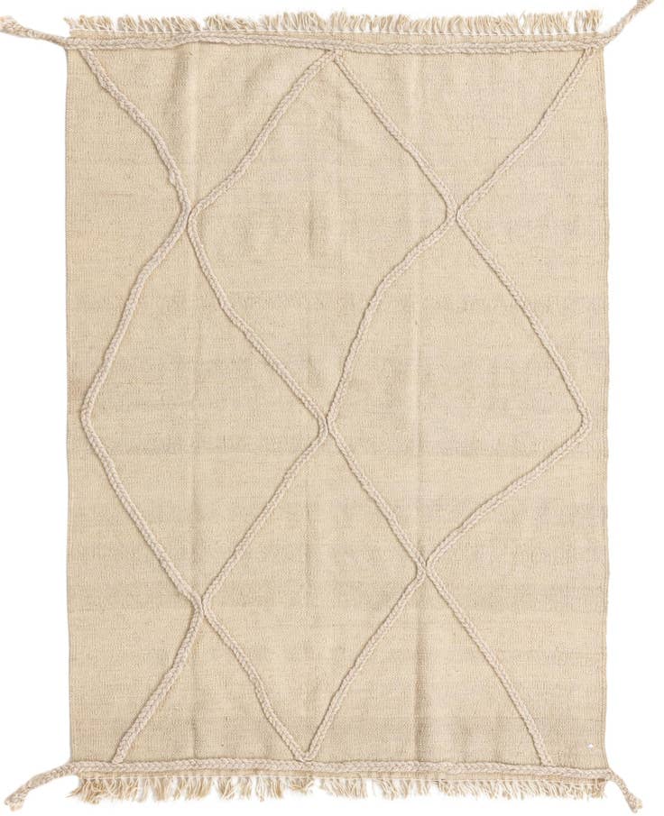 Detail image of 3' 5 x 4' 9 Hand Knotted Moroccan Wool Rug