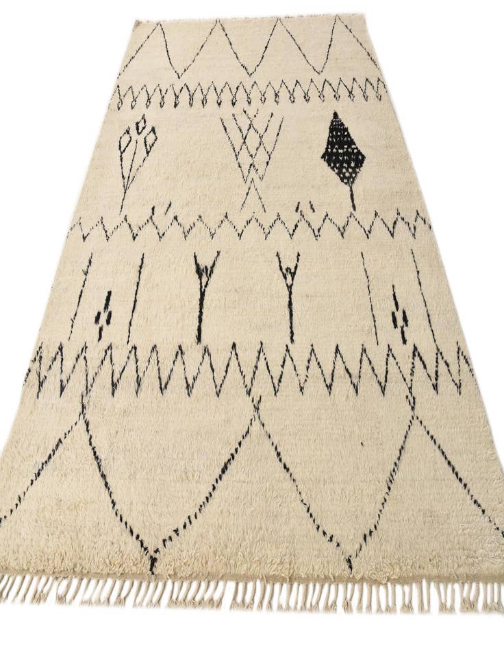 Detail image of 7' 10 x 10'  Hand Knotted Moroccan Wool Rug