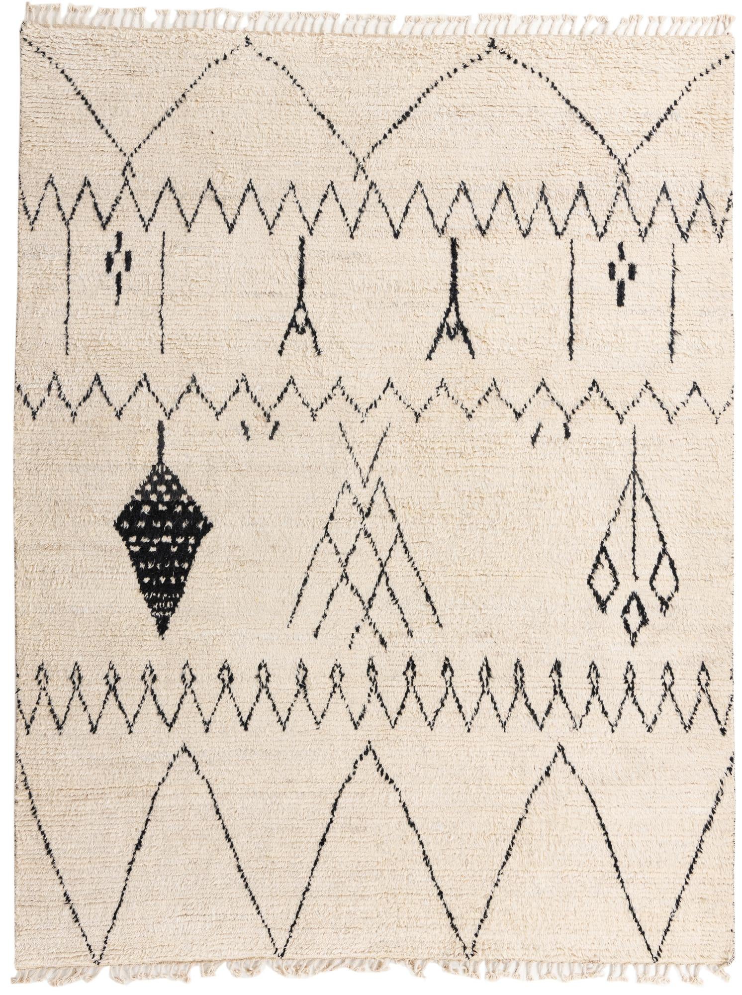 7' 10 x 10' Hand Knotted Moroccan Wool Rug
