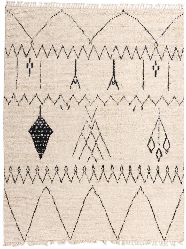 7' 10 x 10' Hand Knotted Moroccan Wool Rug