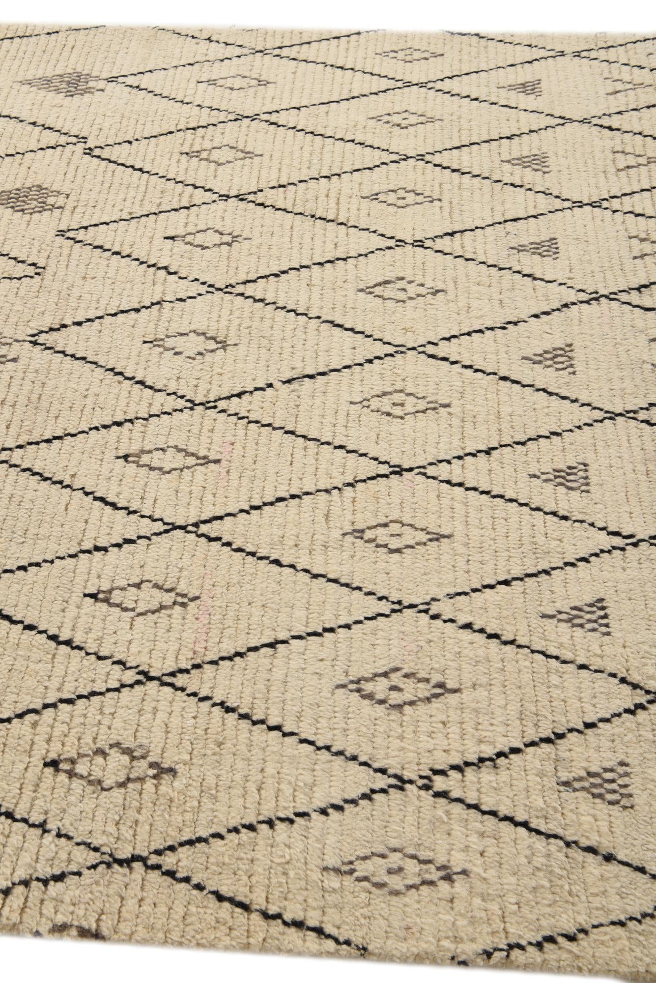 5' 11 x 9' 6 Hand Knotted Moroccan Wool Rug