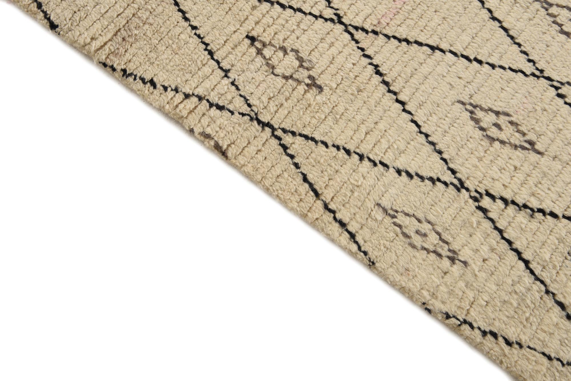 5' 11 x 9' 6 Hand Knotted Moroccan Wool Rug
