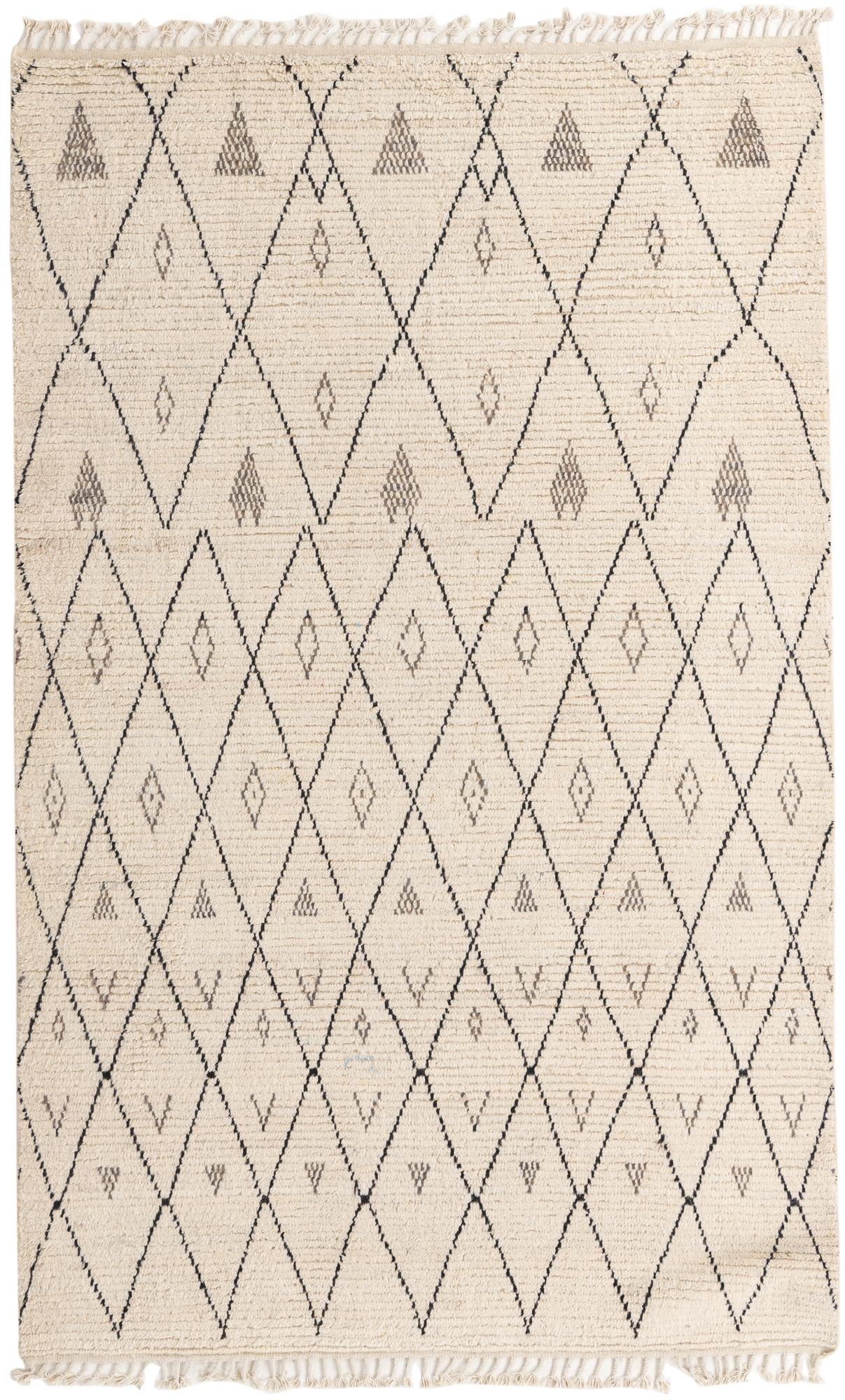 5' 11 x 9' 6 Hand Knotted Moroccan Wool Rug