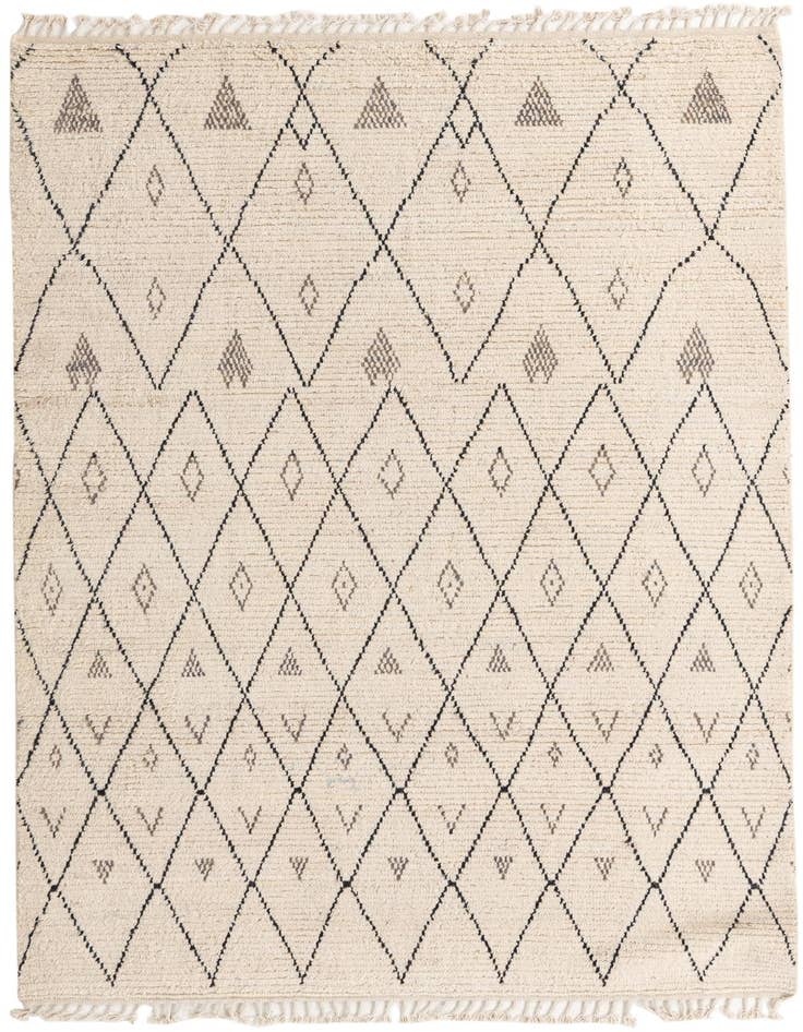 Detail image of 5' 11 x 9' 6 Hand Knotted Moroccan Wool Rug