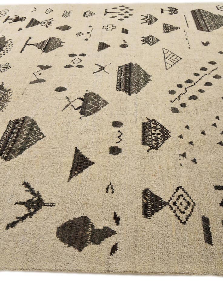 Detail image of 10' 1 x 13' 10 Hand Knotted Moroccan Wool Rug