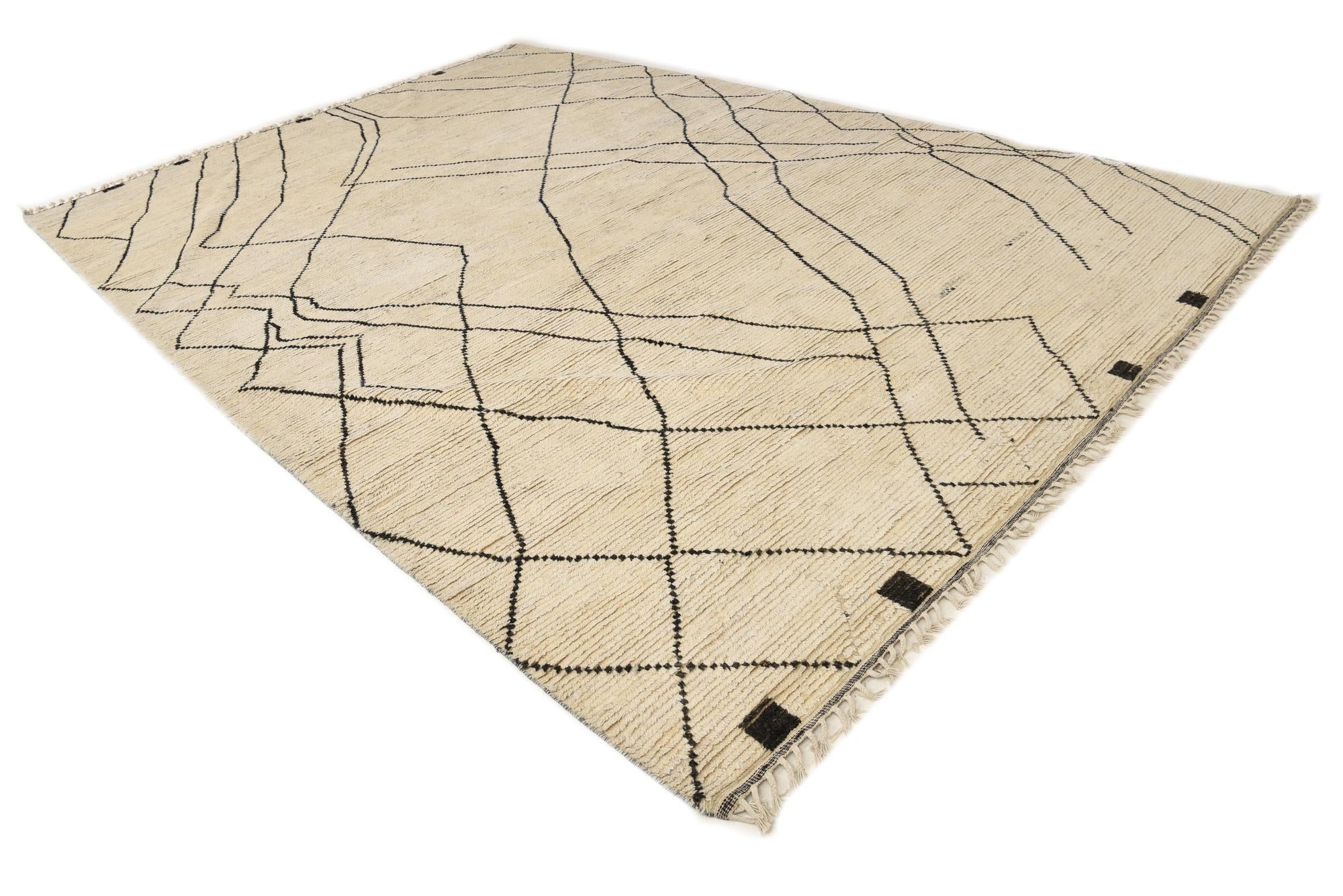 10' 1 x 15' 4 Hand Knotted Moroccan Wool Rug