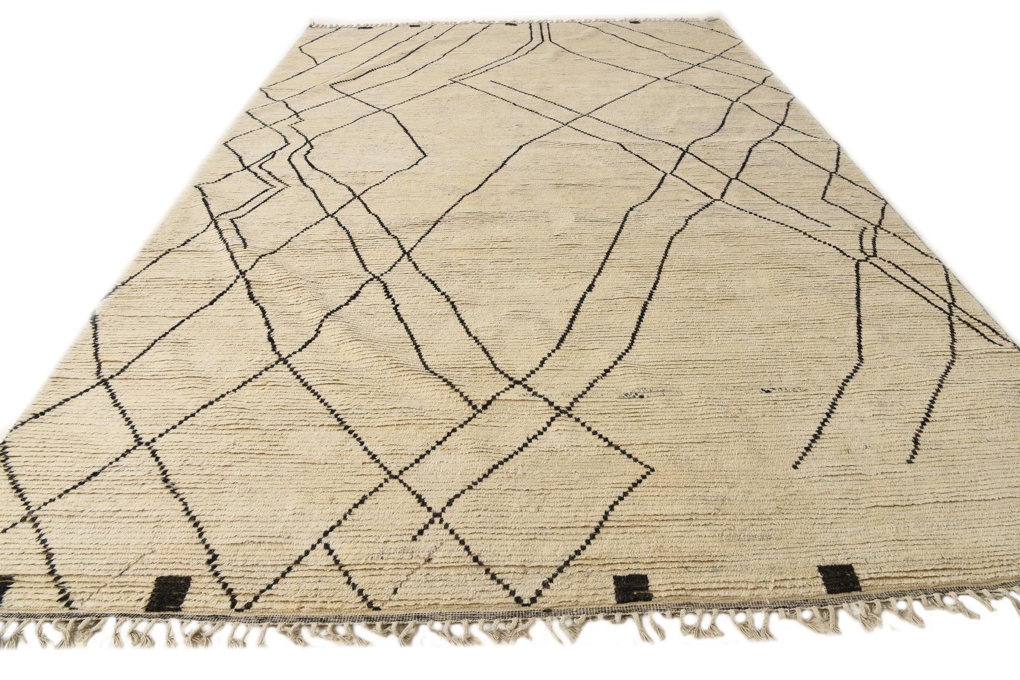 10' 1 x 15' 4 Hand Knotted Moroccan Wool Rug
