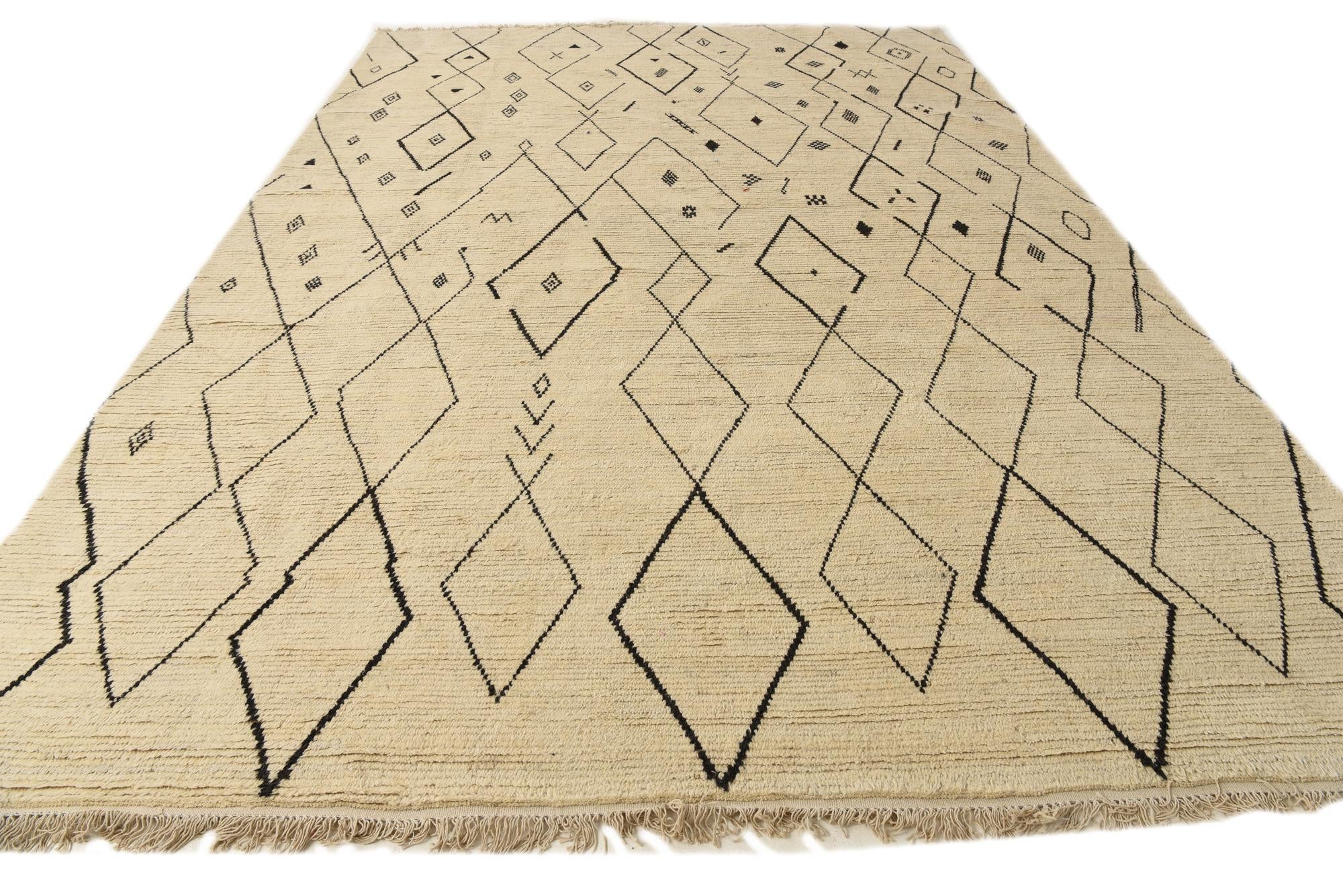 9' 11 x 14' 10 Hand Knotted Moroccan Wool Rug