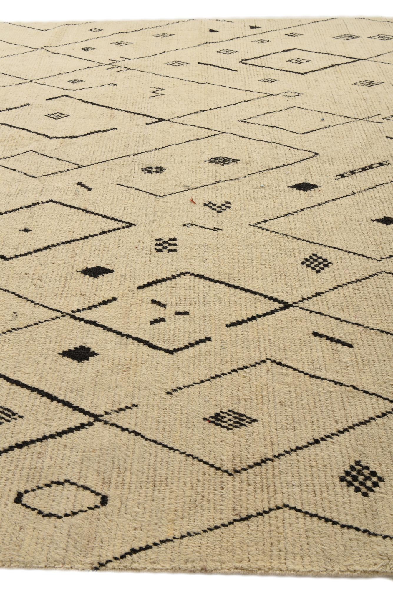 9' 11 x 14' 10 Hand Knotted Moroccan Wool Rug