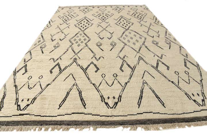 10' x 14' 7 Hand Knotted Moroccan Wool Rug