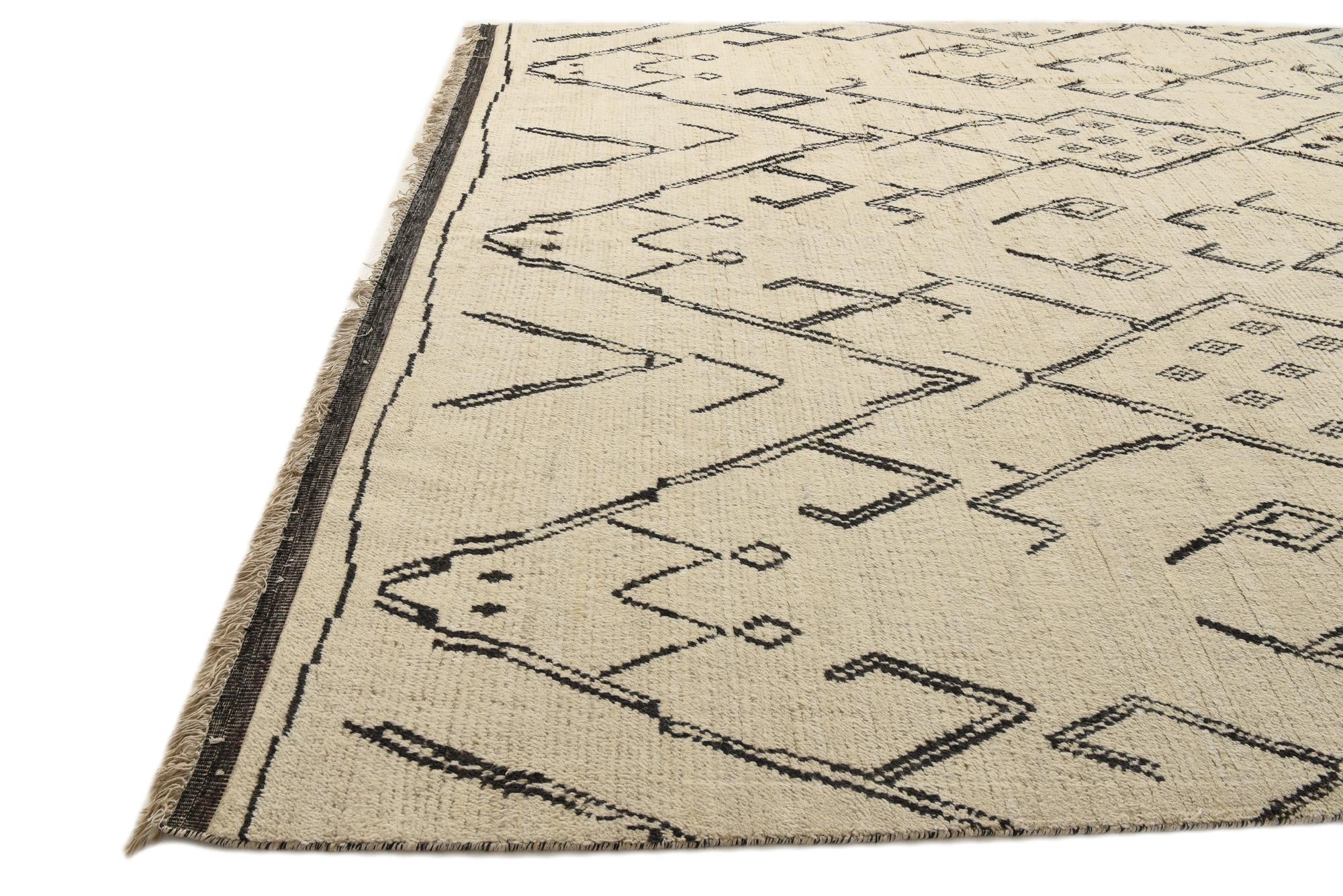 10' x 14' 7 Hand Knotted Moroccan Wool Rug