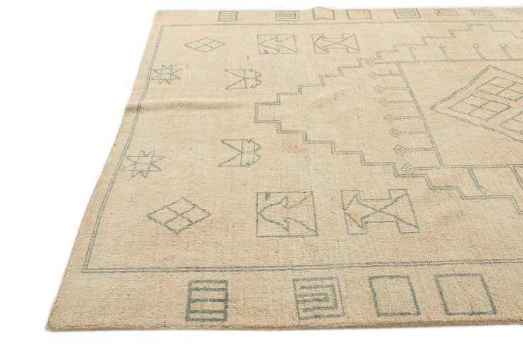 Detail image of 6' 6 x 9' 8 Hand Knotted Moroccan Wool Rug