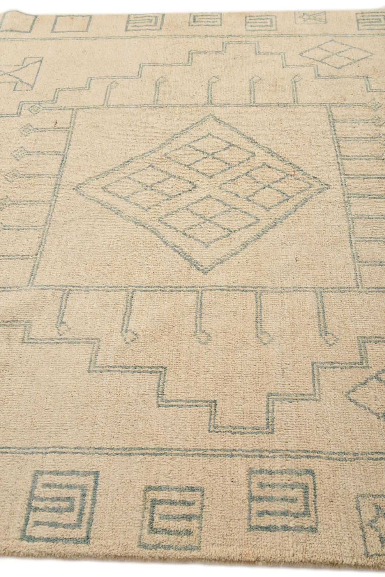 6' 6 x 9' 8 Hand Knotted Moroccan Wool Rug