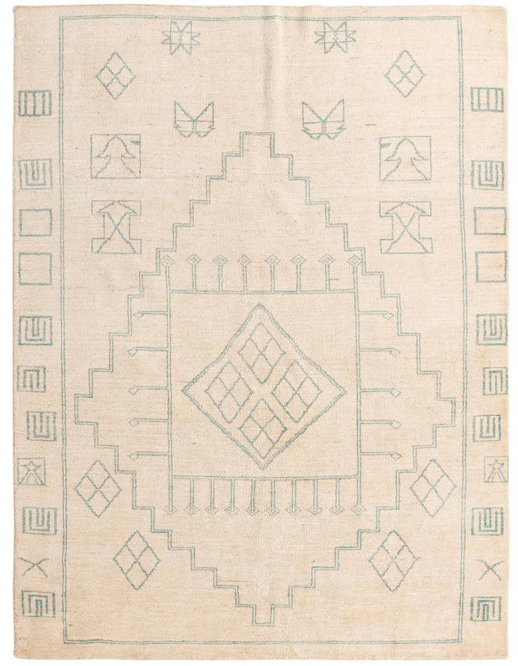 Detail image of 6' 6 x 9' 8 Hand Knotted Moroccan Wool Rug