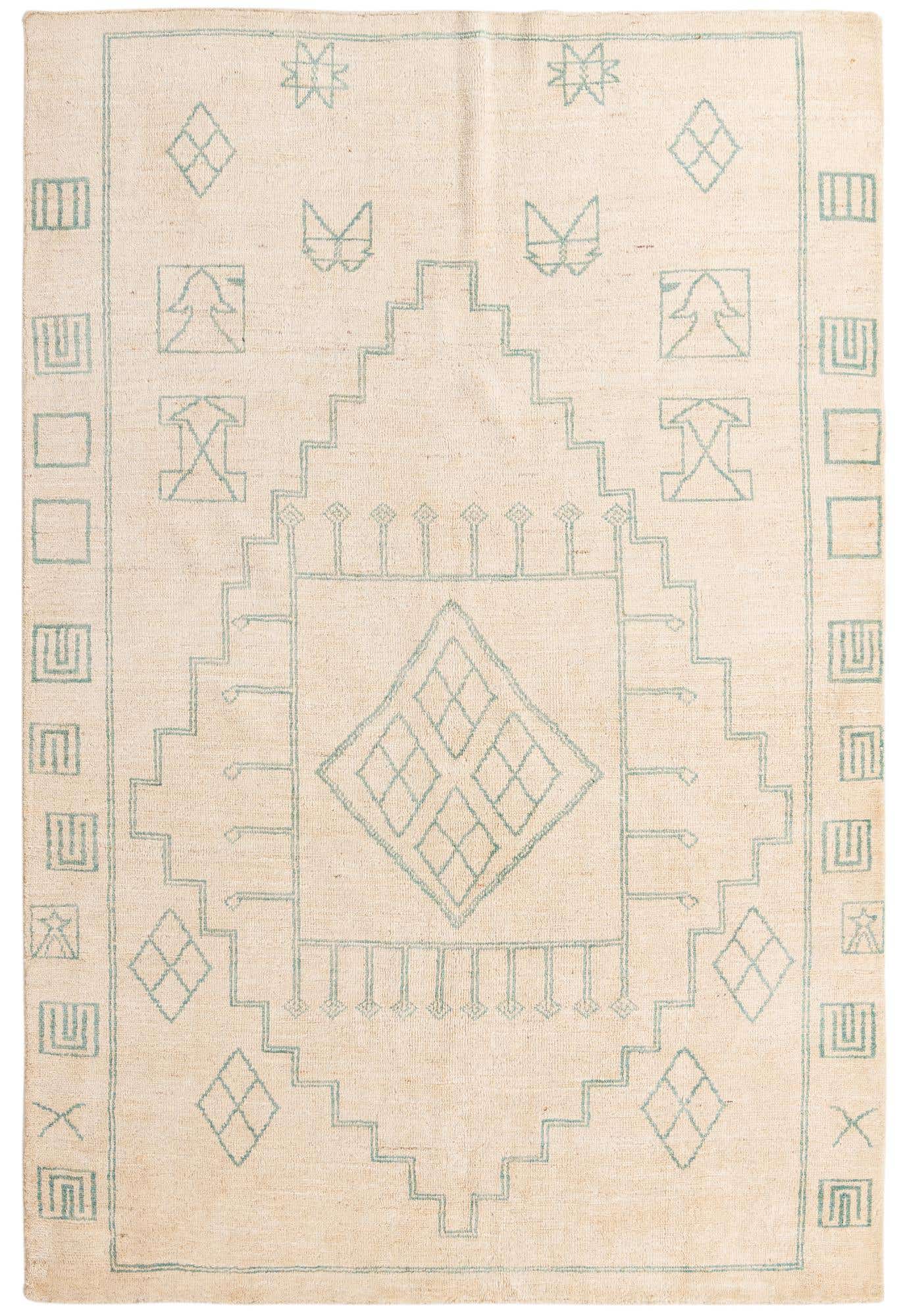 6' 6 x 9' 8 Hand Knotted Moroccan Wool Rug
