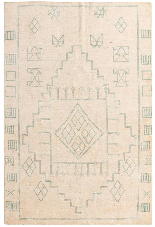 Detail image of 6' 6 x 9' 8 Hand Knotted Moroccan Wool Rug