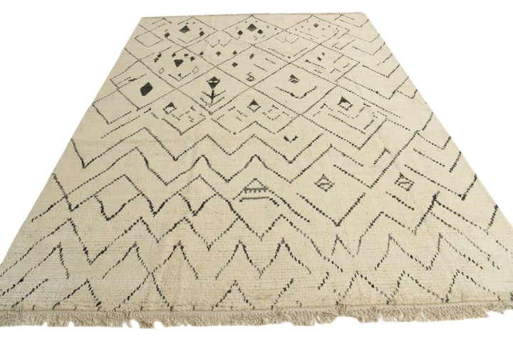 7' 10 x 11' 1 Hand Knotted Moroccan Wool Rug