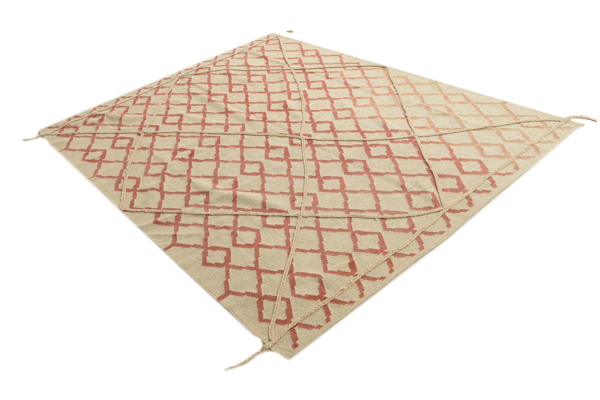6' 4 x 8' Hand Knotted Moroccan Wool Rug