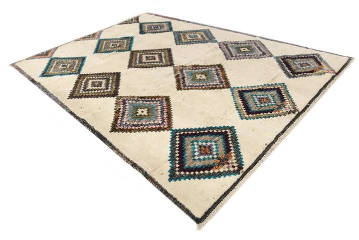 9' x 12' 4 Hand Knotted Moroccan Wool Rug