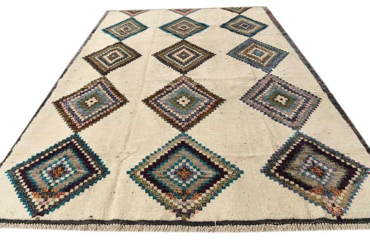 9' x 12' 4 Hand Knotted Moroccan Wool Rug