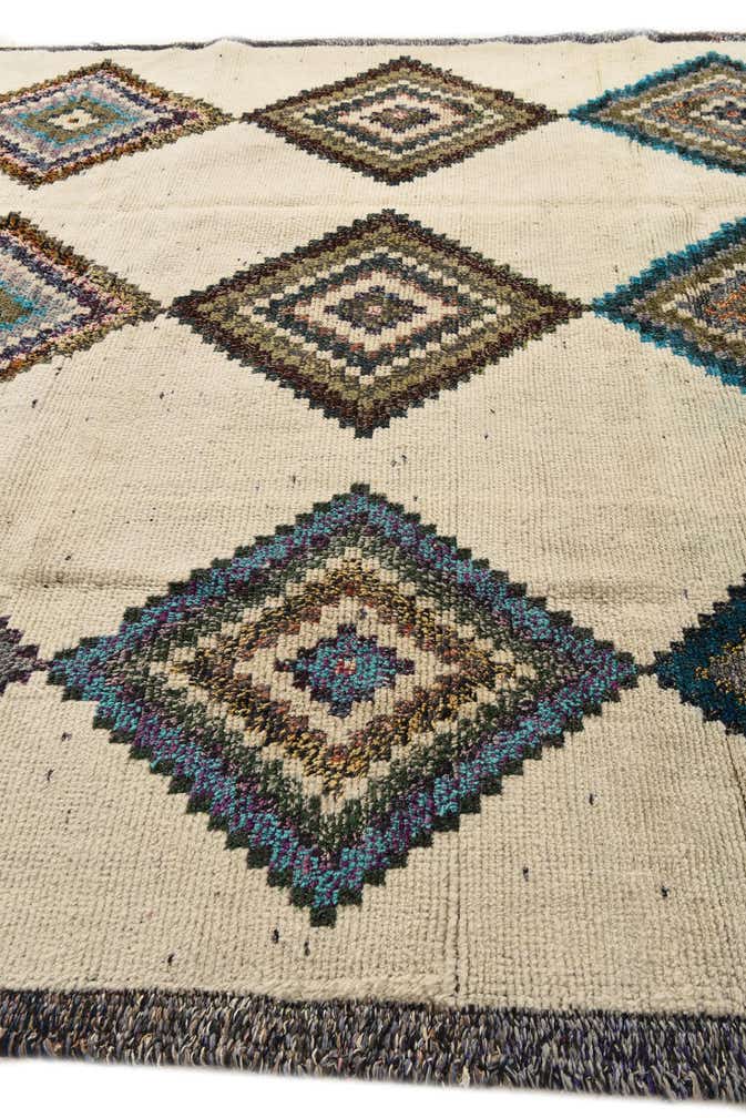 9' x 12' 4 Hand Knotted Moroccan Wool Rug