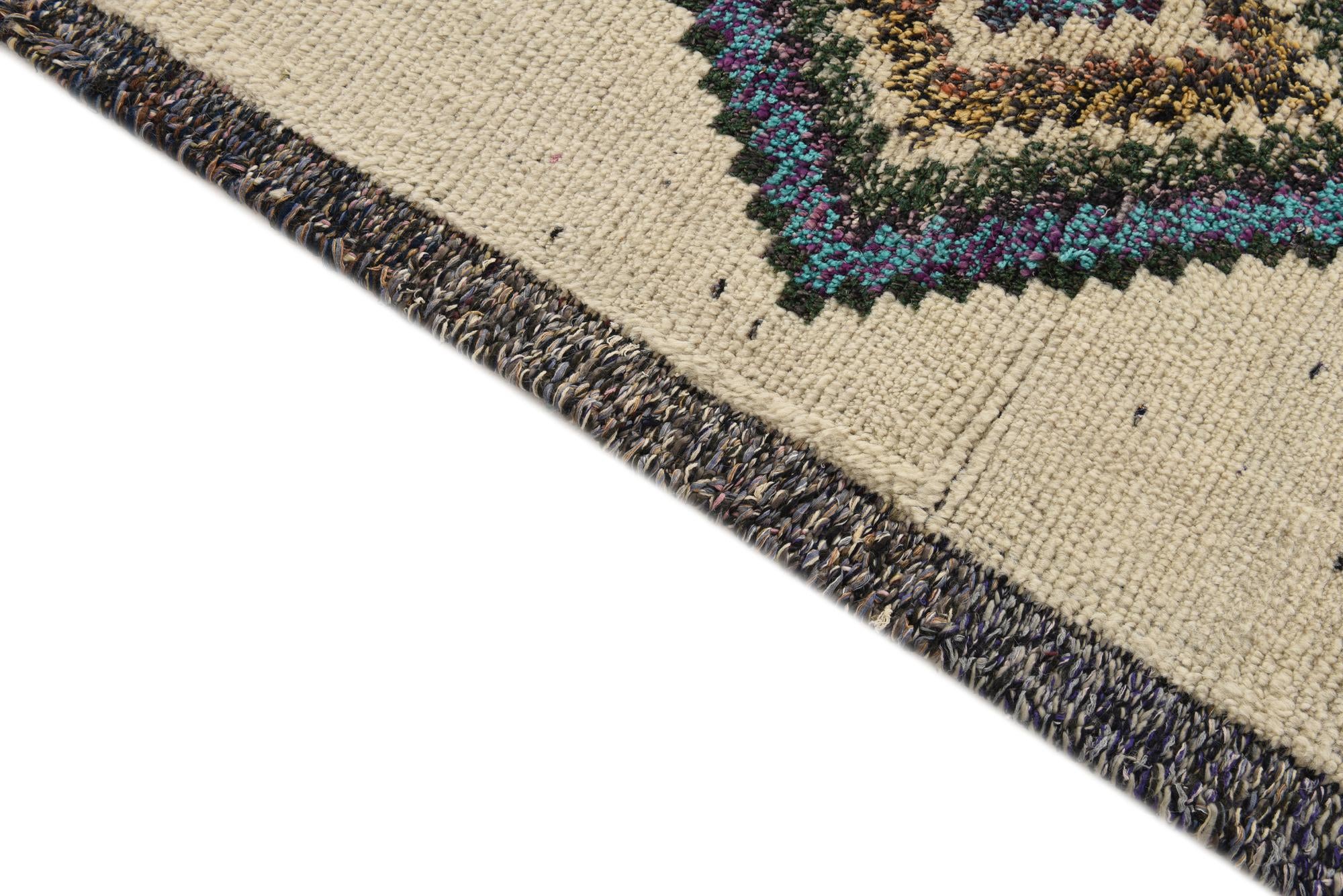 9' x 12' 4 Hand Knotted Moroccan Wool Rug