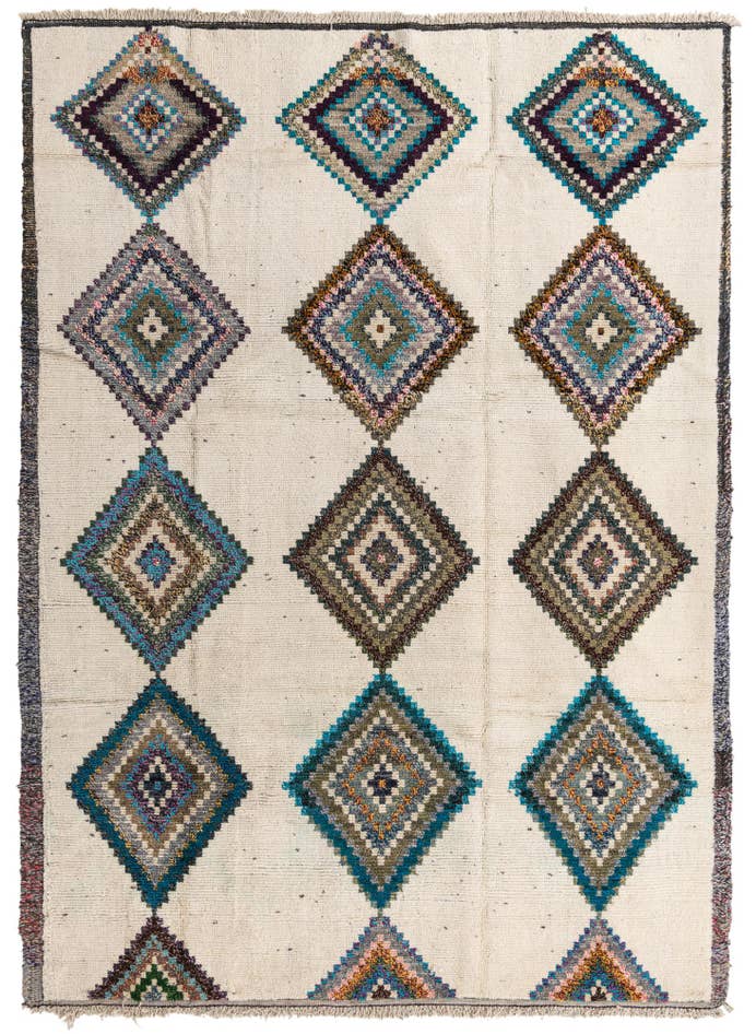 Detail image of 9' x 12' 4 Hand Knotted Moroccan Wool Rug