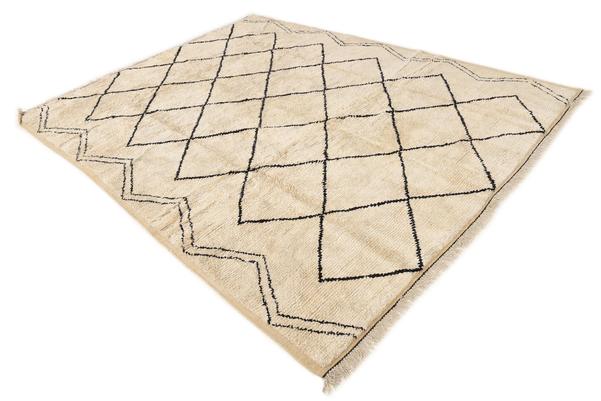7' 7 x 9' 8 Hand Knotted Moroccan Wool Rug
