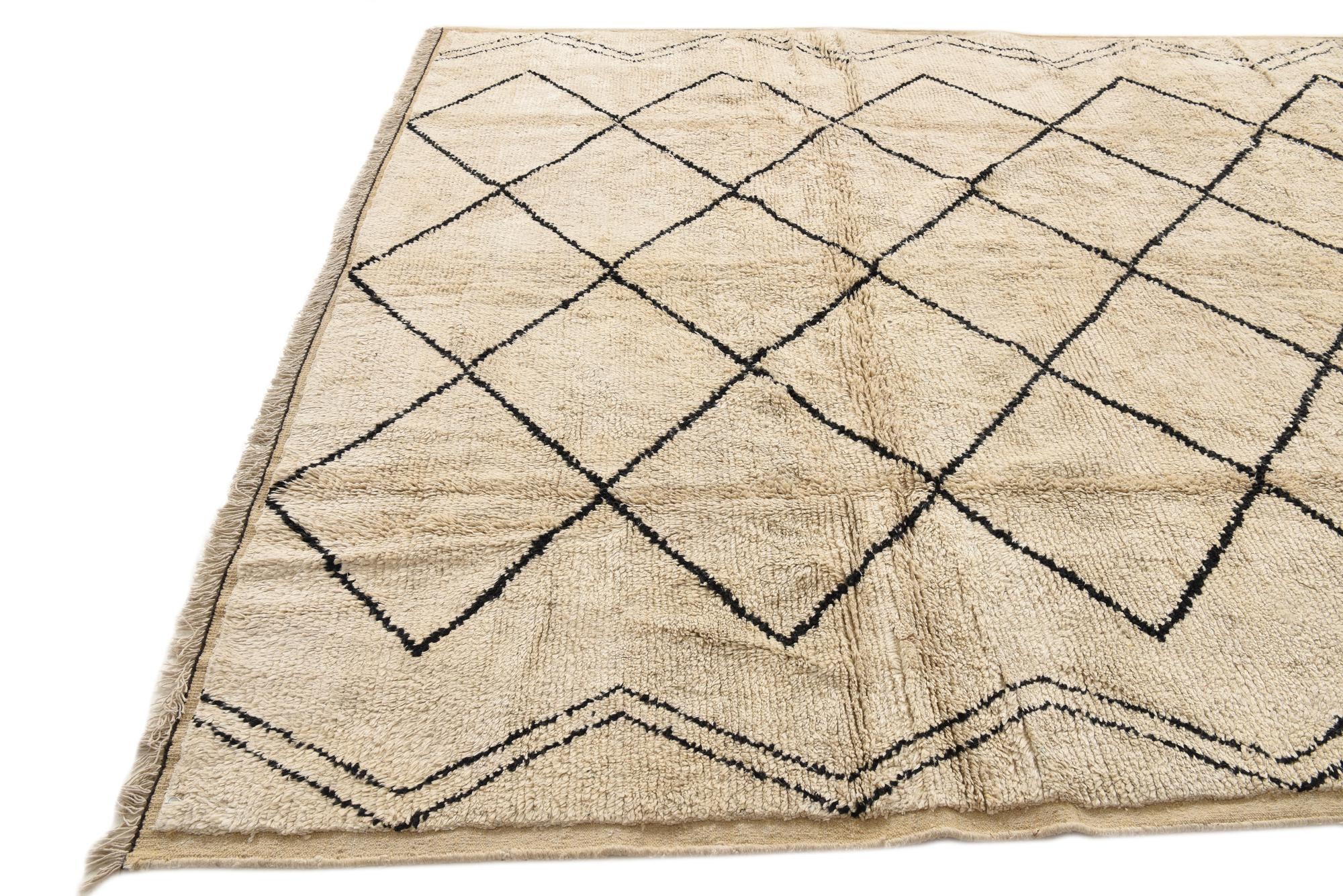 7' 7 x 9' 8 Hand Knotted Moroccan Wool Rug