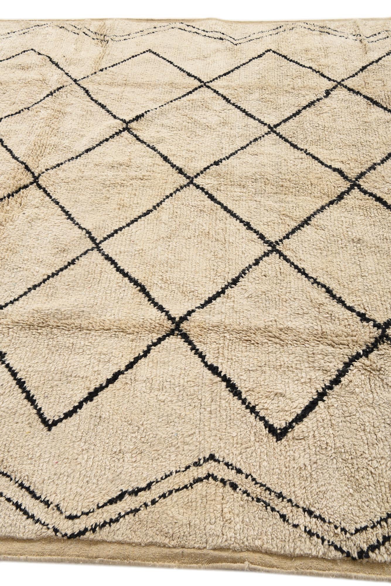 7' 7 x 9' 8 Hand Knotted Moroccan Wool Rug
