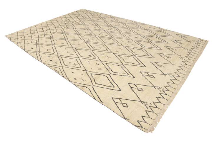 9' 10 x 14' 7 Hand Knotted Moroccan Wool Rug