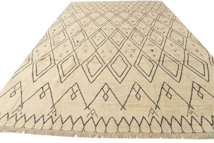 9' 10 x 14' 7 Hand Knotted Moroccan Wool Rug