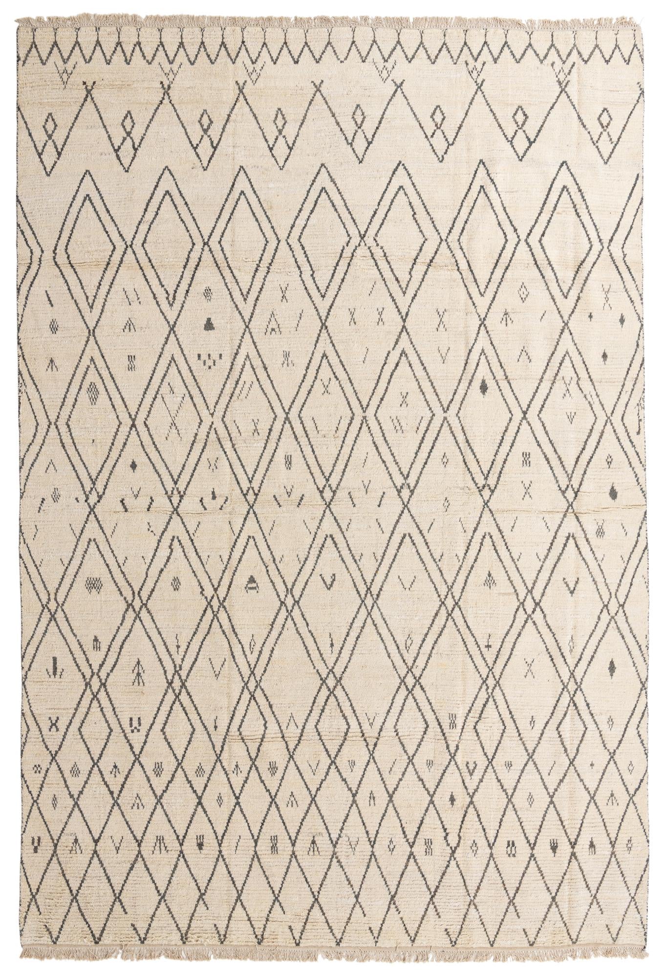 9' 10 x 14' 7 Hand Knotted Moroccan Wool Rug