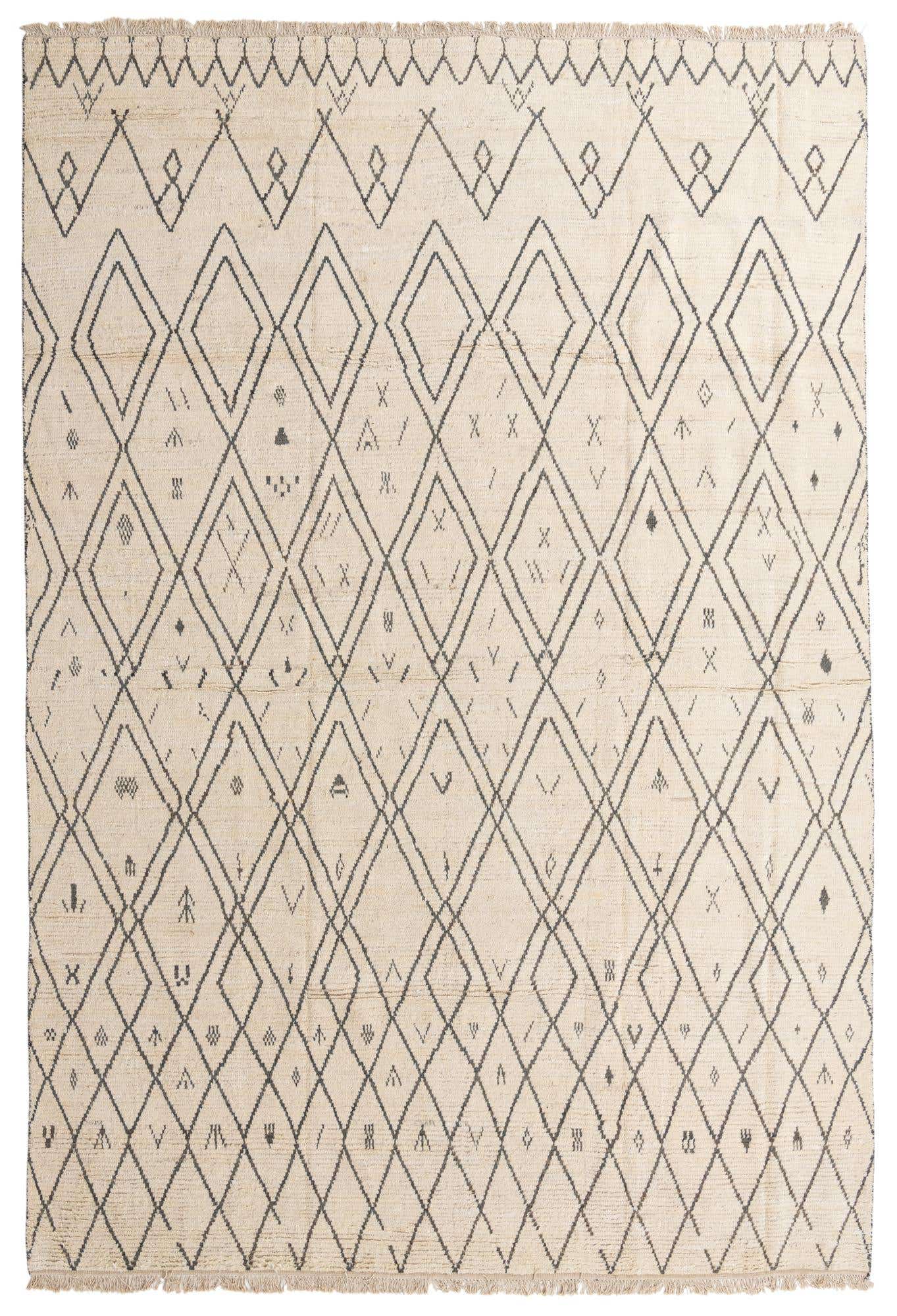 9' 10 x 14' 7 Hand Knotted Moroccan Wool Rug