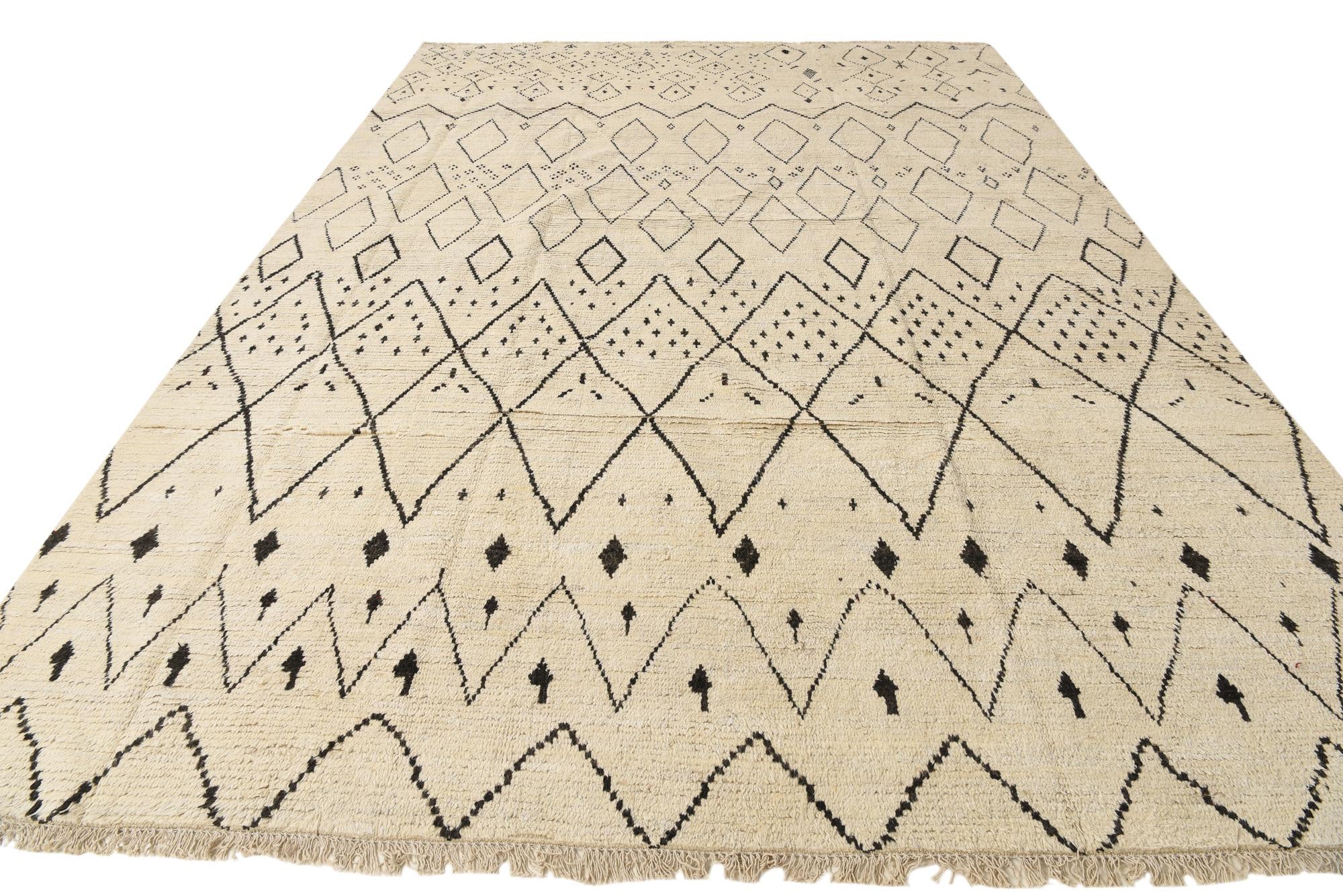 10' x 14' 6 Hand Knotted Moroccan Wool Rug